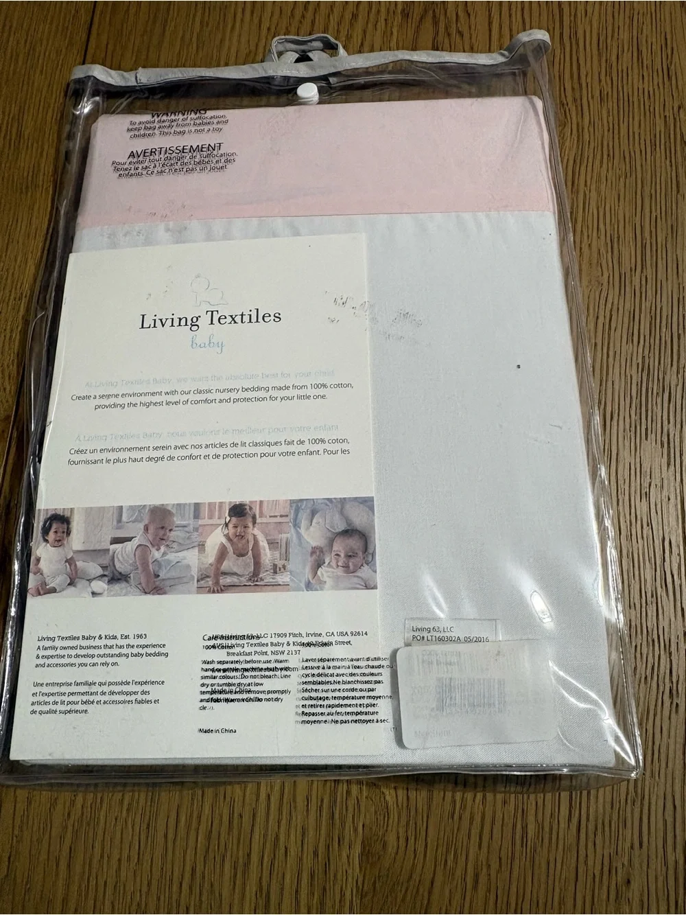 Living Textiles Baby Bed Skirt in Pink and White